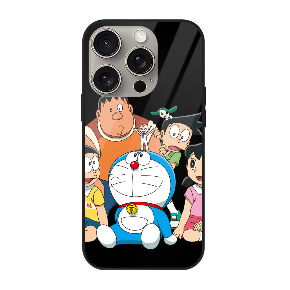 （画像用） ドラえもん Doraemon 【iPhone15Pro対応】スマホケース 耐衝撃＆黄変防止 背面ガラス