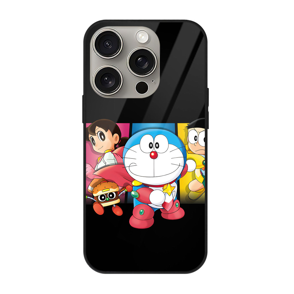 （画像用） ドラえもん Doraemon 【iPhone15Pro対応】スマホケース 耐衝撃＆黄変防止 背面ガラス