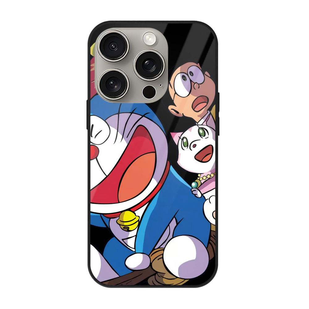 （画像用） ドラえもん Doraemon 【iPhone15Pro対応】スマホケース 耐衝撃＆黄変防止 背面ガラス