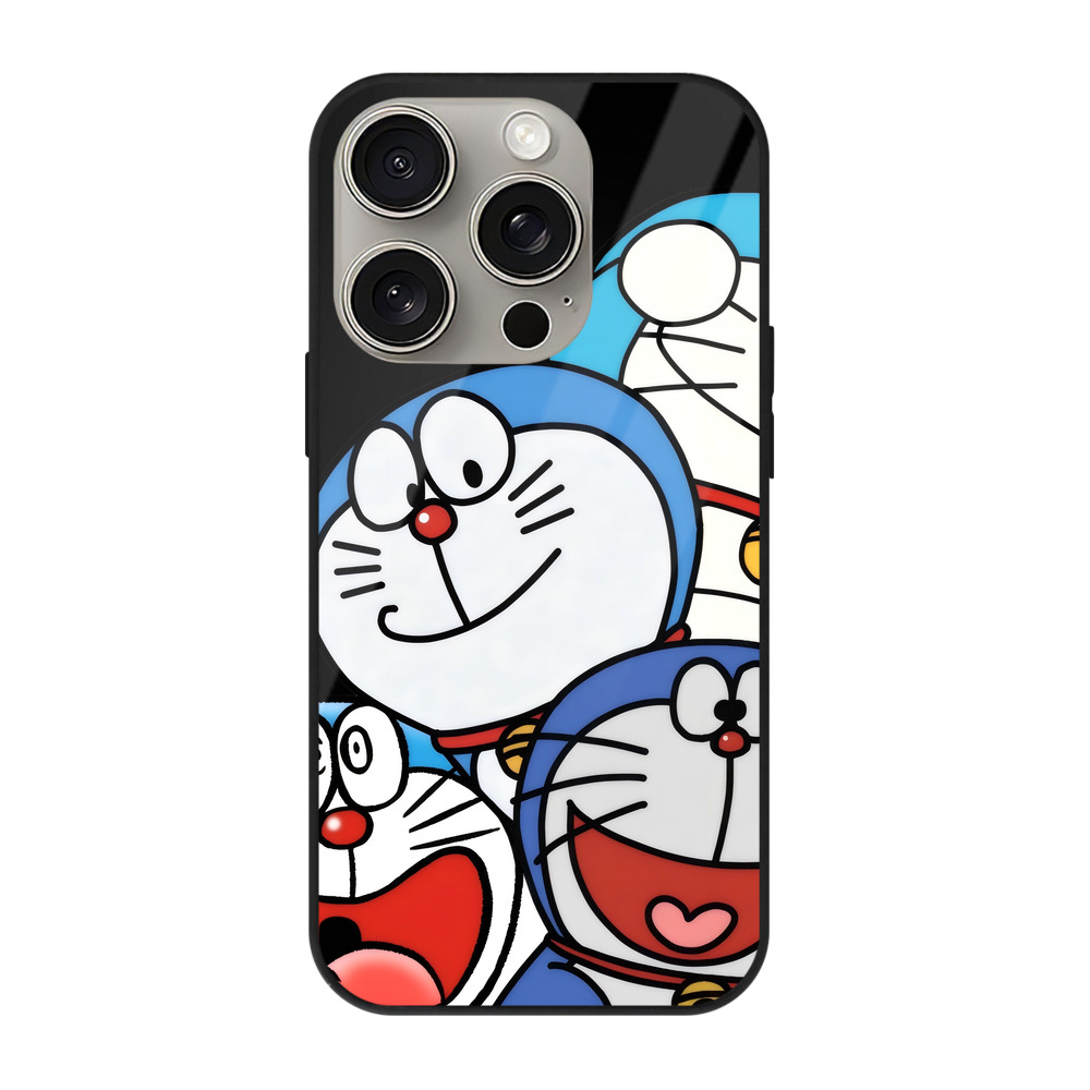 （画像用） ドラえもん Doraemon 【iPhone15Pro対応】スマホケース 耐衝撃＆黄変防止 背面ガラス