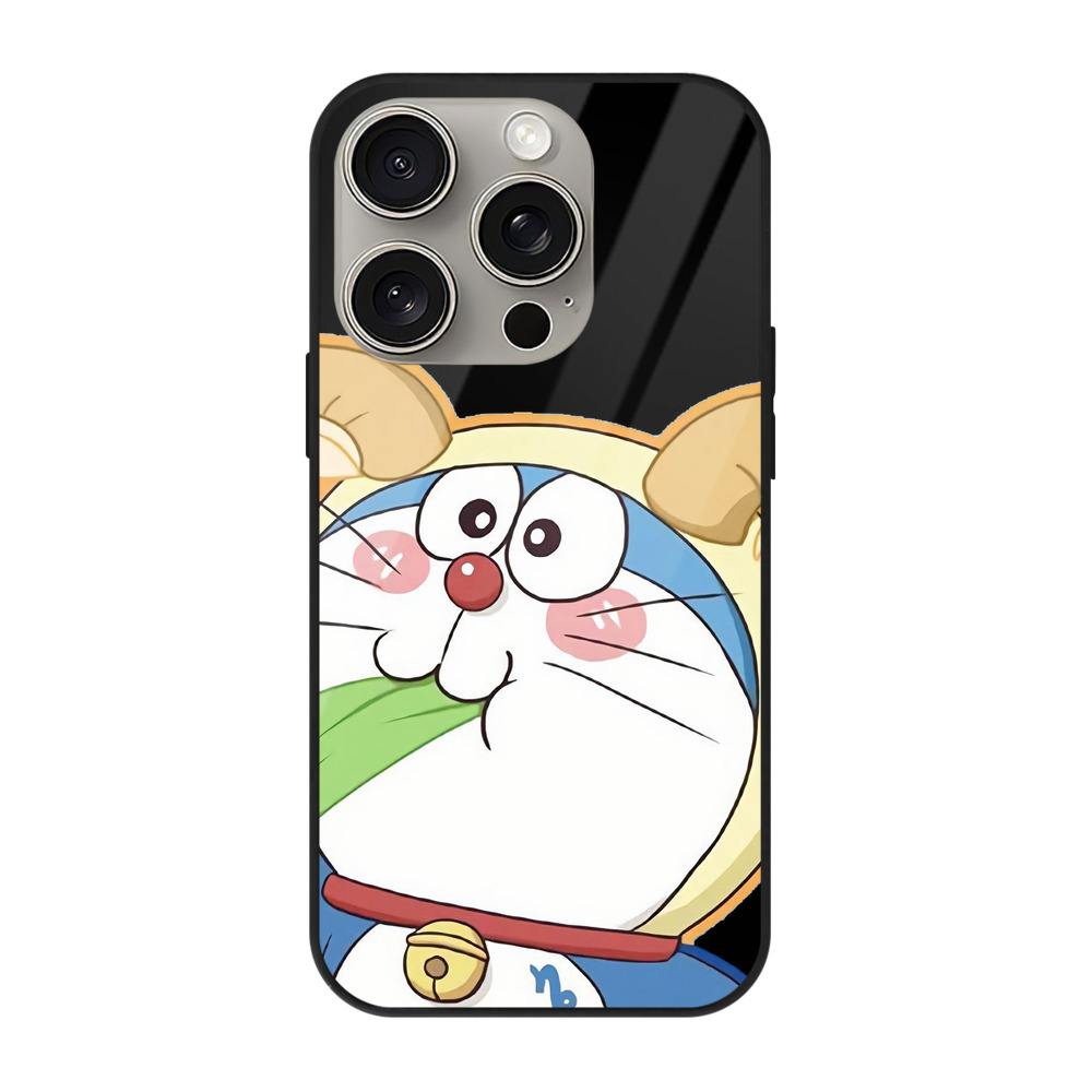 （画像用） ドラえもん Doraemon 【iPhone15Pro対応】スマホケース 耐衝撃＆黄変防止 背面ガラス