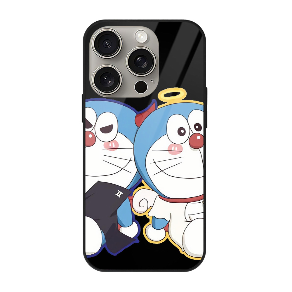 （画像用） ドラえもん Doraemon 【iPhone15Pro対応】スマホケース 耐衝撃＆黄変防止 背面ガラス