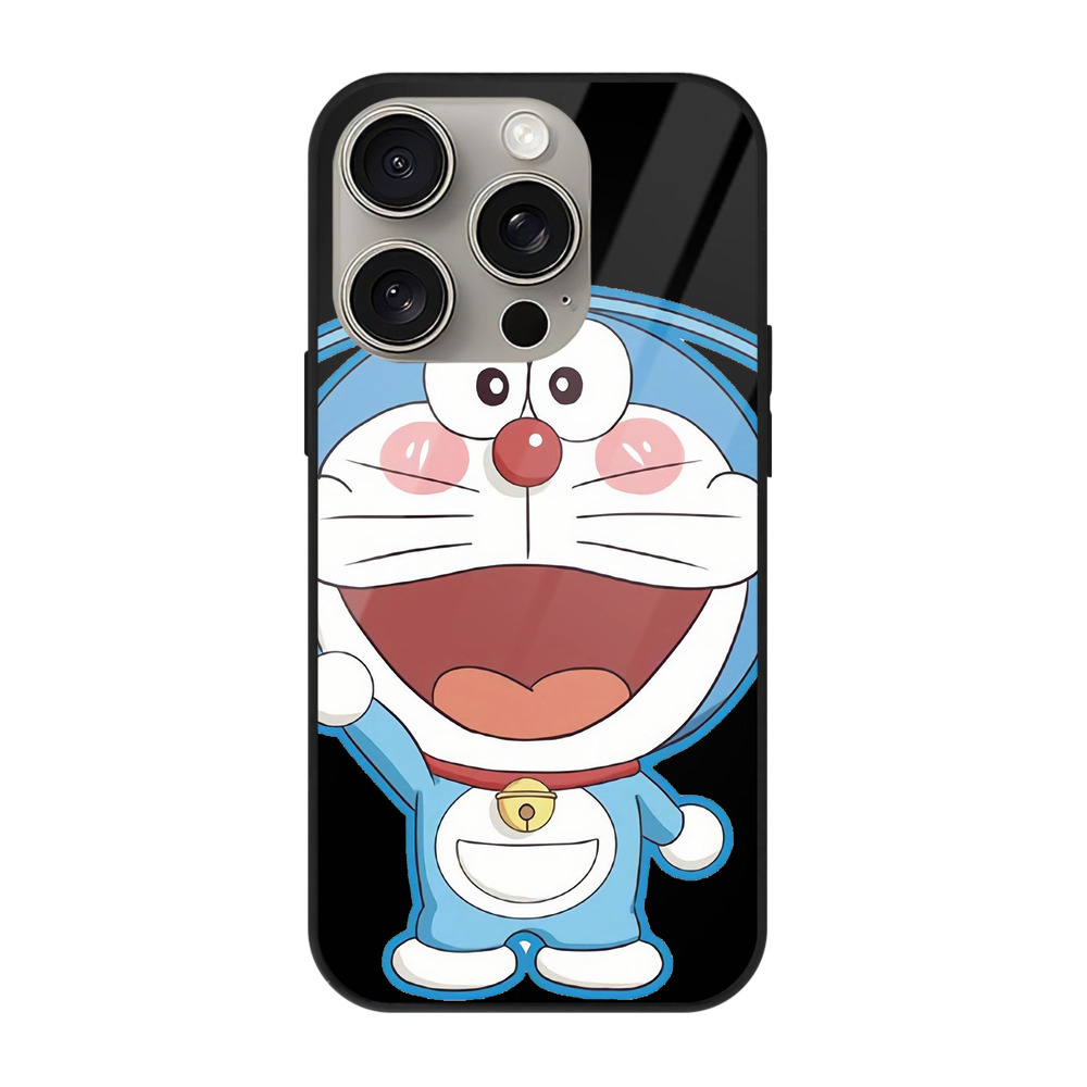 （画像用） ドラえもん Doraemon 【iPhone15Pro対応】スマホケース 耐衝撃＆黄変防止 背面ガラス