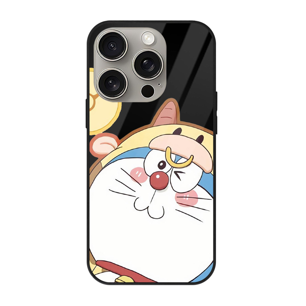 （画像用） ドラえもん Doraemon 【iPhone15Pro対応】スマホケース 耐衝撃＆黄変防止 背面ガラス
