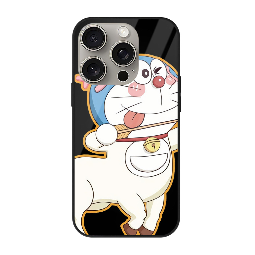 （画像用） ドラえもん Doraemon 【iPhone15Pro対応】スマホケース 耐衝撃＆黄変防止 背面ガラス