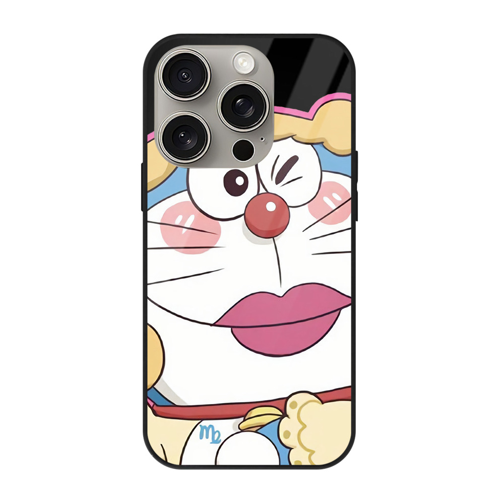 （画像用） ドラえもん Doraemon 【iPhone15Pro対応】スマホケース 耐衝撃＆黄変防止 背面ガラス