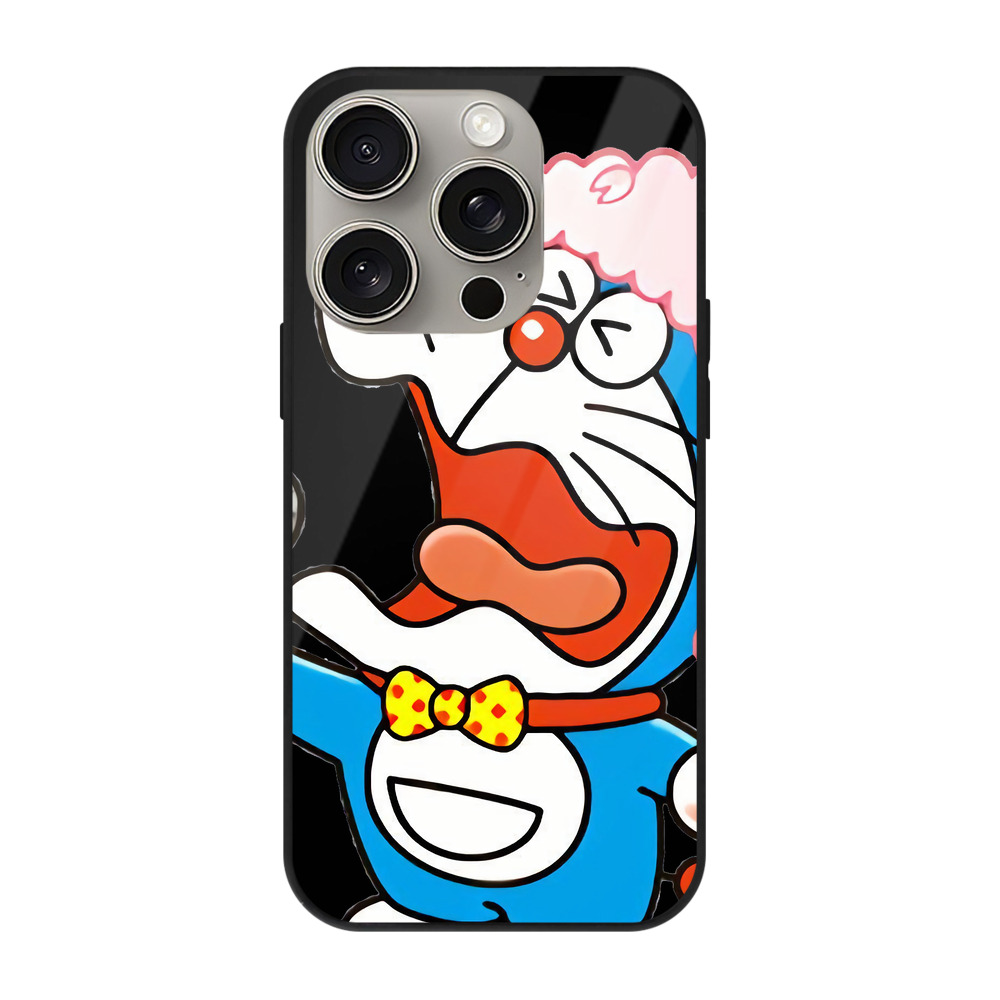 （画像用） ドラえもん Doraemon 【iPhone15Pro対応】スマホケース 耐衝撃＆黄変防止 背面ガラス