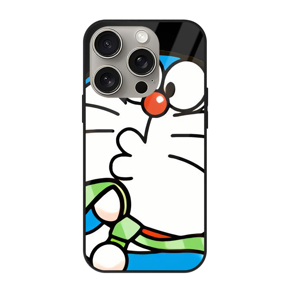 （画像用） ドラえもん Doraemon 【iPhone15Pro対応】スマホケース 耐衝撃＆黄変防止 背面ガラス