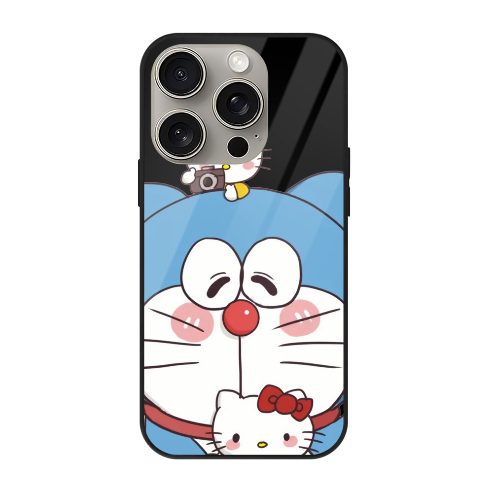 （画像用） ドラえもん Doraemon 【iPhone15Pro対応】スマホケース 耐衝撃＆黄変防止 背面ガラス