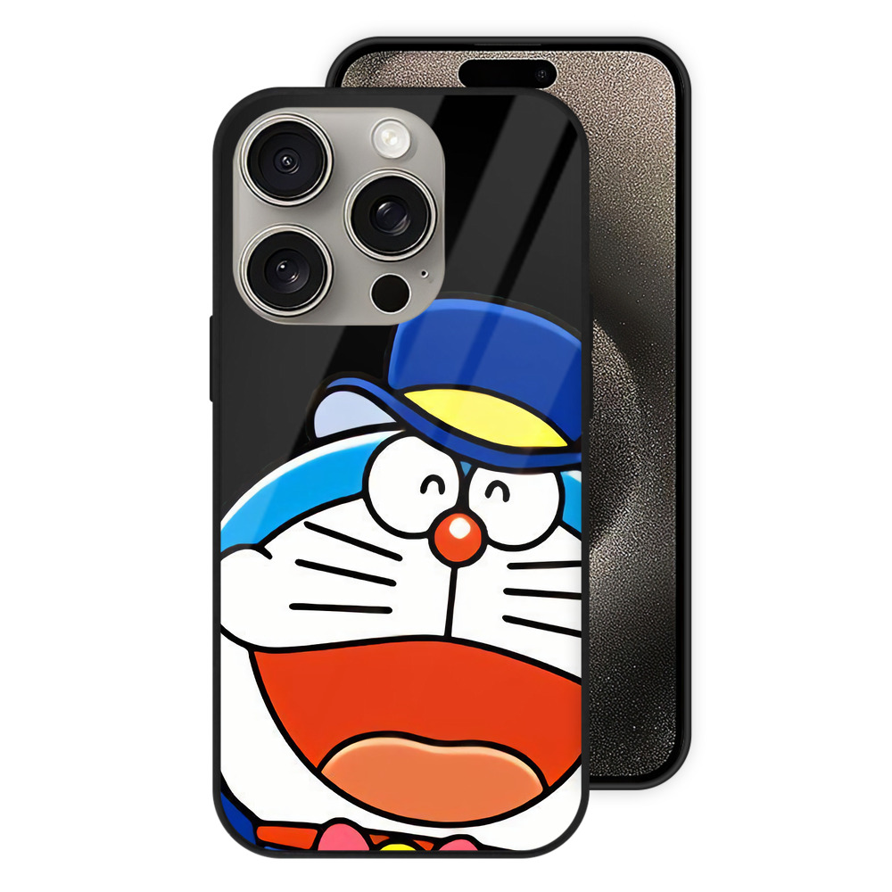 （画像用） ドラえもん Doraemon 【iPhone15Pro対応】スマホケース 耐衝撃＆黄変防止 背面ガラス