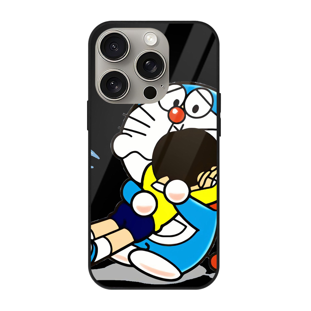 （画像用） ドラえもん Doraemon 【iPhone15Pro対応】スマホケース 耐衝撃＆黄変防止 背面ガラス