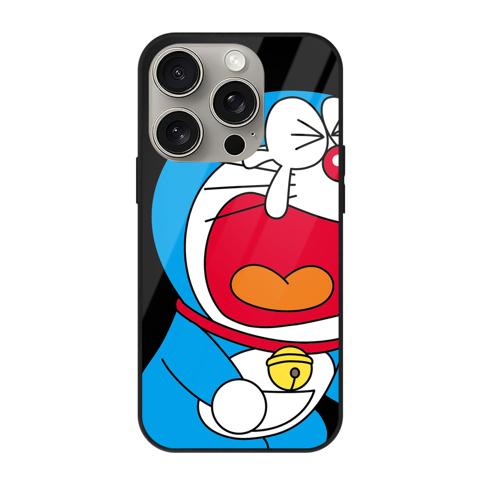 （画像用） ドラえもん Doraemon 【iPhone15Pro対応】スマホケース 耐衝撃＆黄変防止 背面ガラス