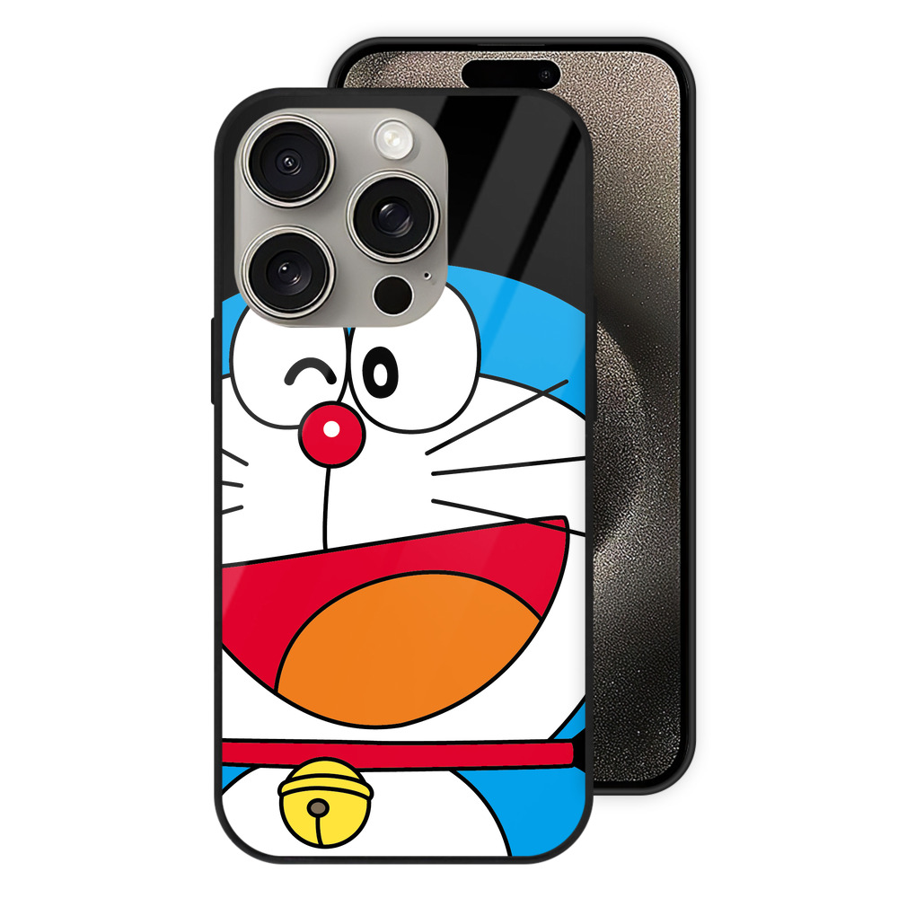 （画像用） ドラえもん Doraemon 【iPhone15Pro対応】スマホケース 耐衝撃＆黄変防止 背面ガラス