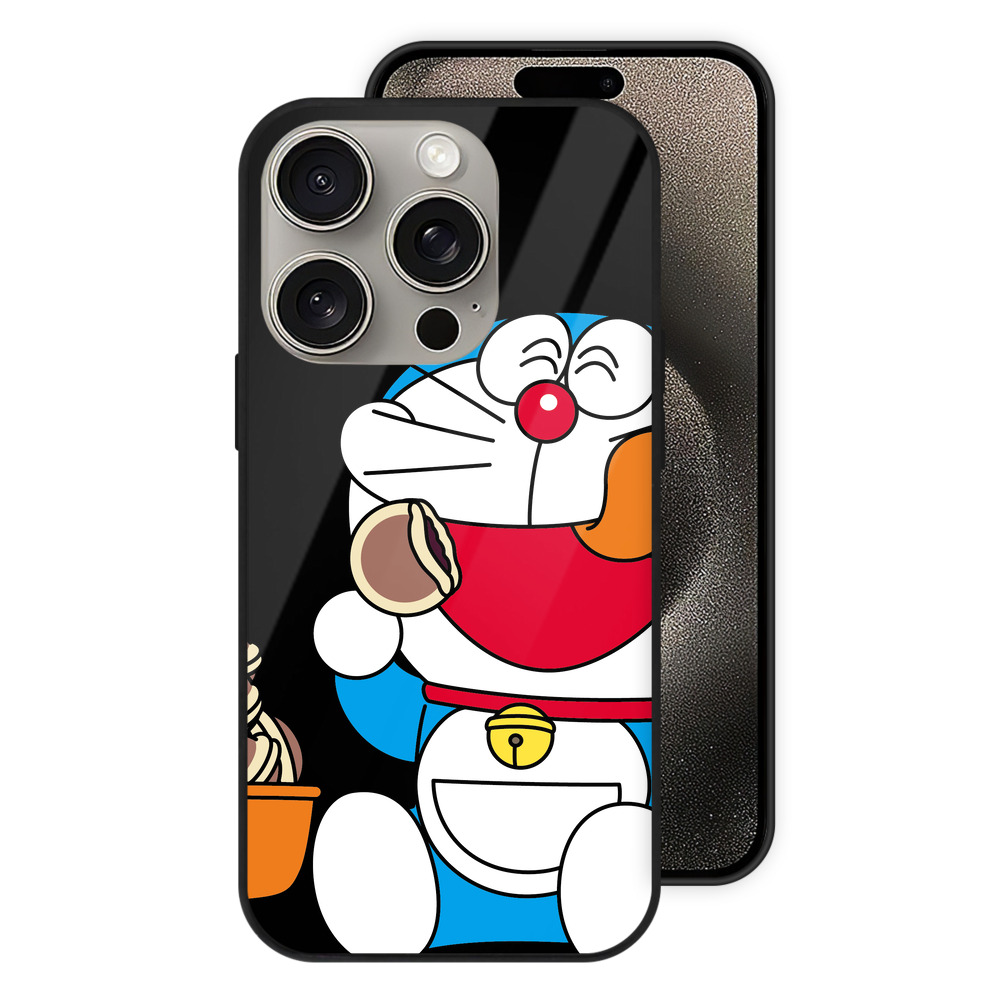 （画像用） ドラえもん Doraemon 【iPhone15Pro対応】スマホケース 耐衝撃＆黄変防止 背面ガラス