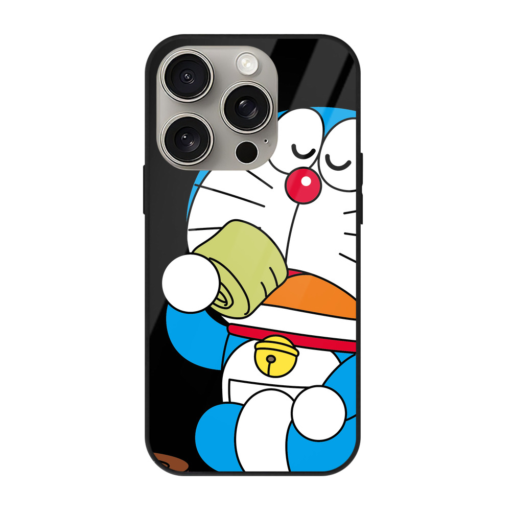 （画像用） ドラえもん Doraemon 【iPhone15Pro対応】スマホケース 耐衝撃＆黄変防止 背面ガラス