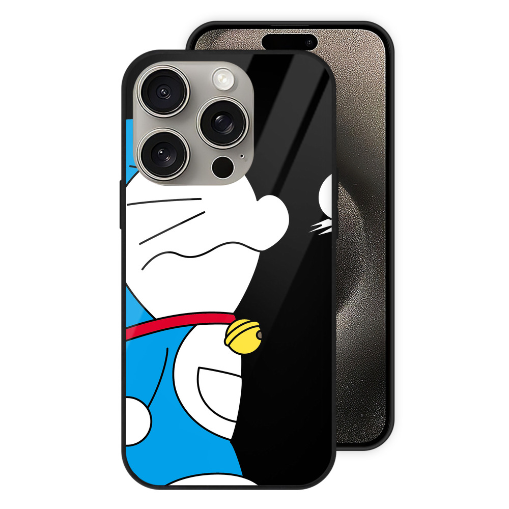 （画像用） ドラえもん Doraemon 【iPhone15Pro対応】スマホケース 耐衝撃＆黄変防止 背面ガラス