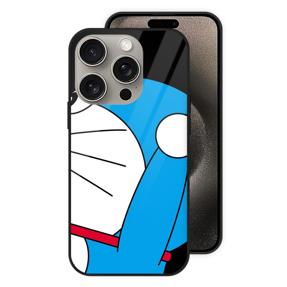 （画像用） ドラえもん Doraemon 【iPhone15Pro対応】スマホケース 耐衝撃＆黄変防止 背面ガラス