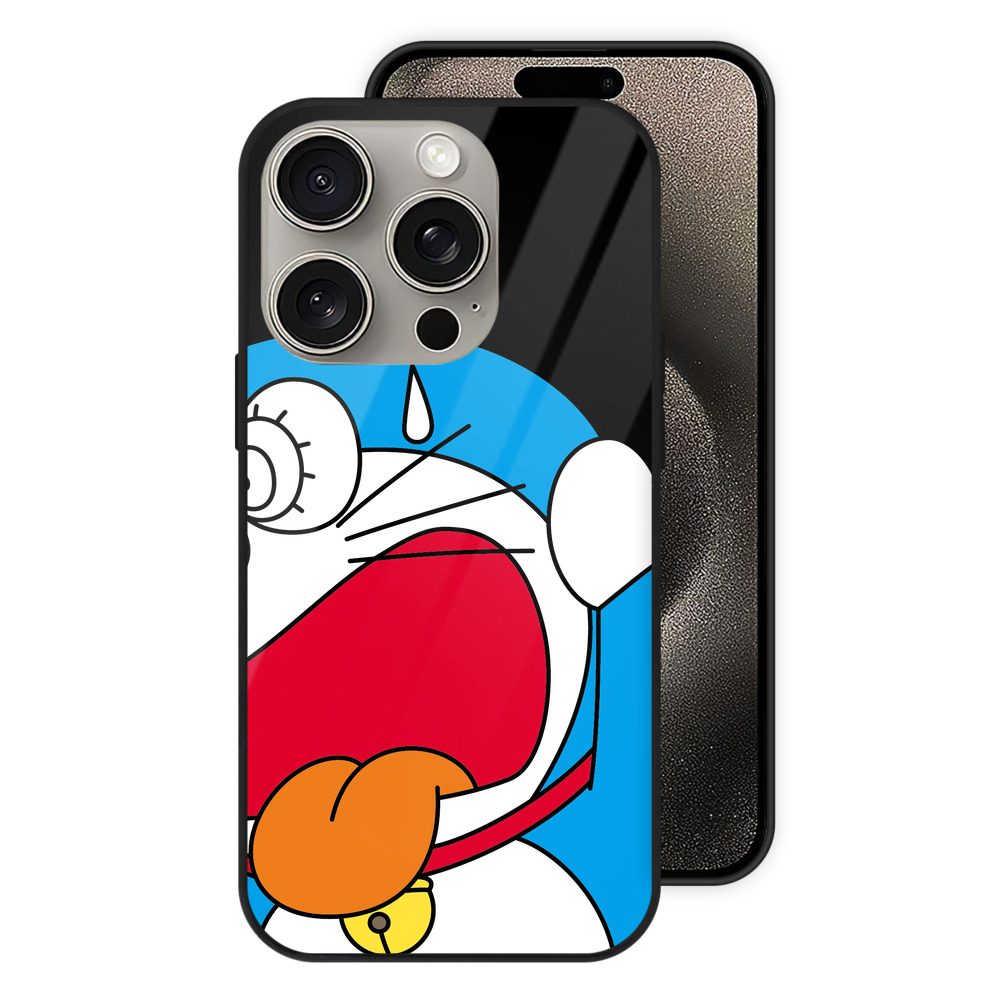 （画像用） ドラえもん Doraemon 【iPhone15Pro対応】スマホケース 耐衝撃＆黄変防止 背面ガラス