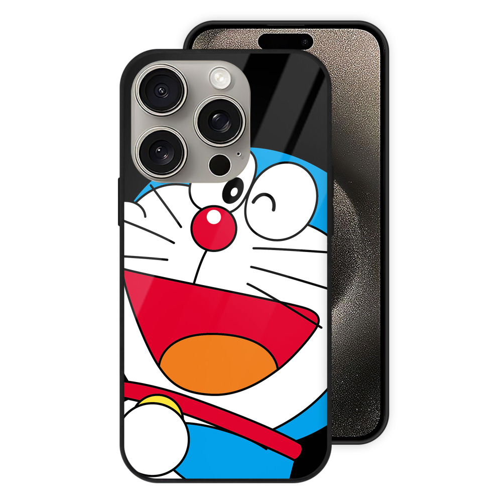（画像用） ドラえもん Doraemon 【iPhone15Pro対応】スマホケース 耐衝撃＆黄変防止 背面ガラス