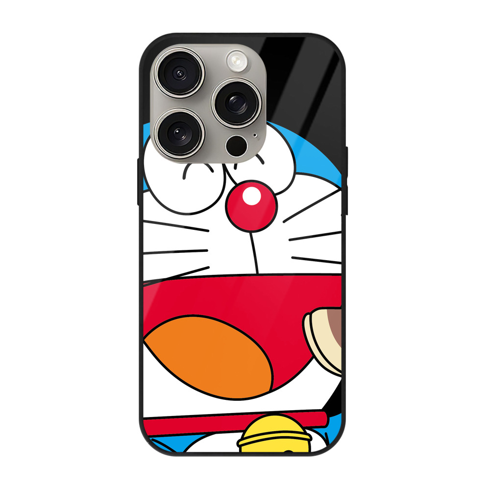（画像用） ドラえもん Doraemon 【iPhone15Pro対応】スマホケース 耐衝撃＆黄変防止 背面ガラス