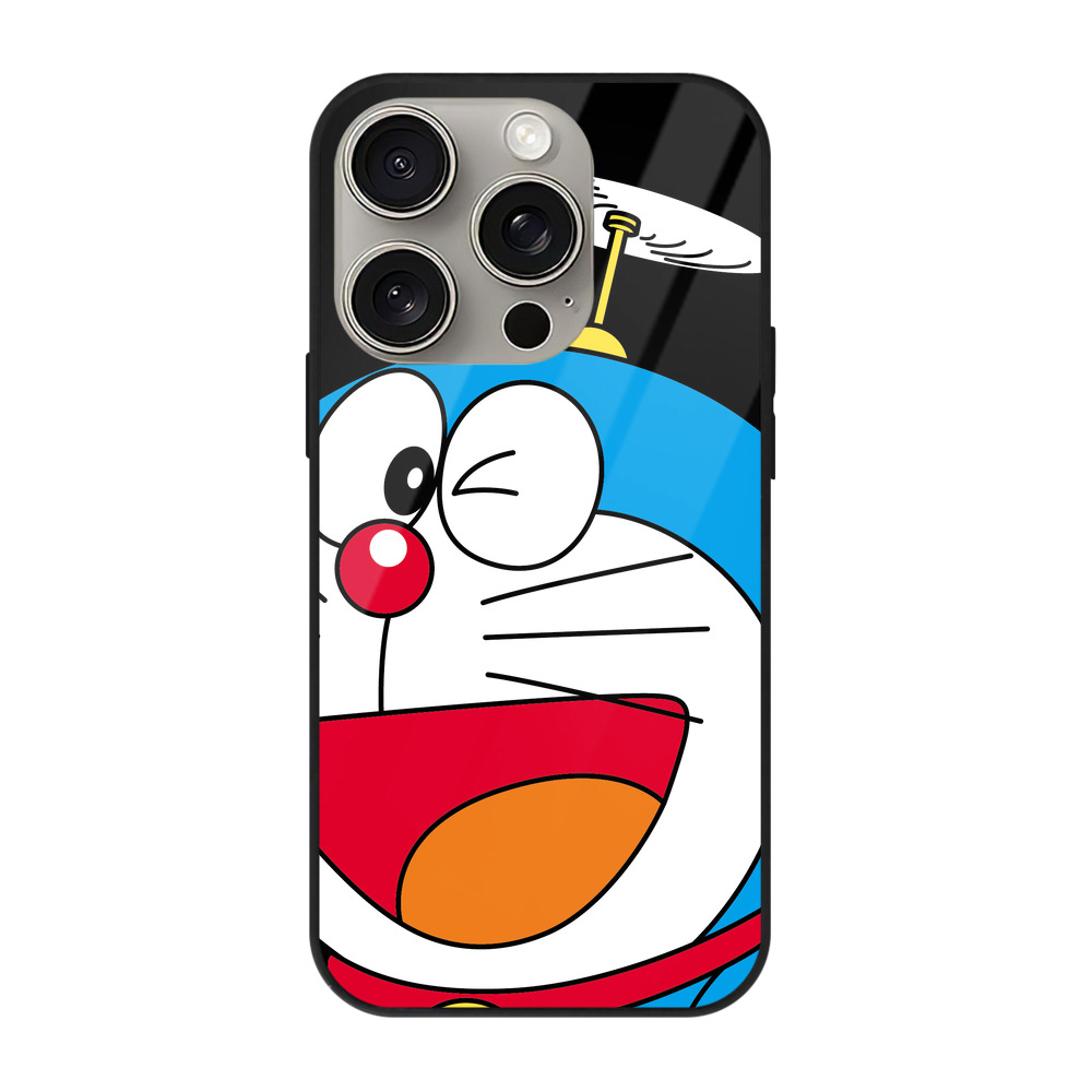 （画像用） ドラえもん Doraemon 【iPhone15Pro対応】スマホケース 耐衝撃＆黄変防止 背面ガラス
