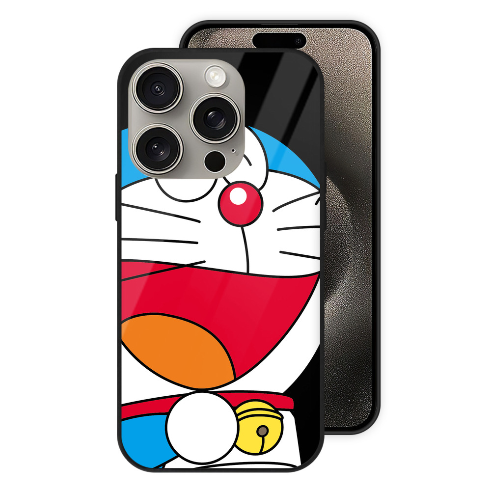（画像用） ドラえもん Doraemon 【iPhone15Pro対応】スマホケース 耐衝撃＆黄変防止 背面ガラス