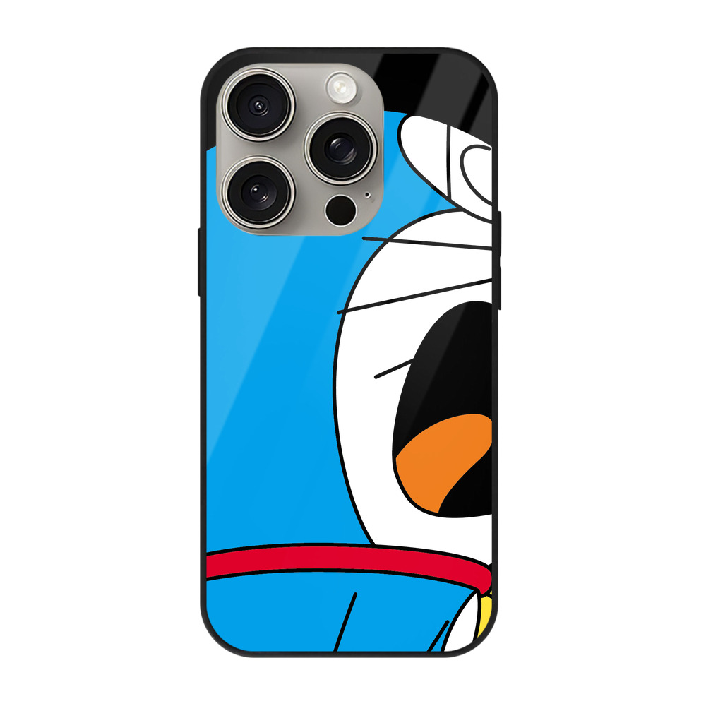 （画像用） ドラえもん Doraemon 【iPhone15Pro対応】スマホケース 耐衝撃＆黄変防止 背面ガラス