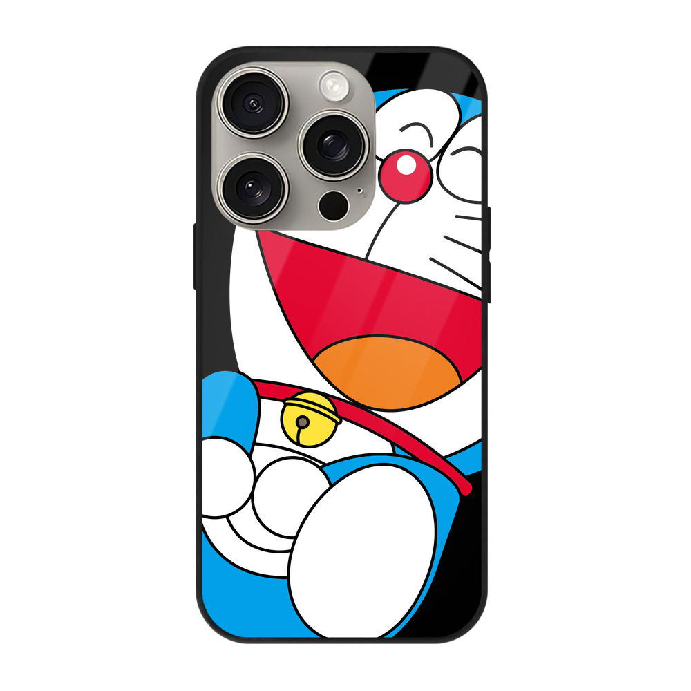 （画像用） ドラえもん Doraemon 【iPhone15Pro対応】スマホケース 耐衝撃＆黄変防止 背面ガラス