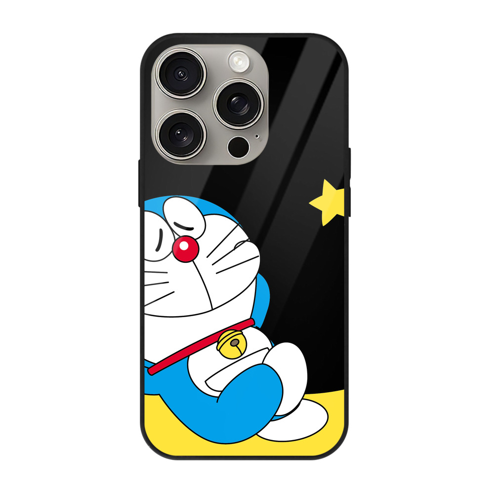 （画像用） ドラえもん Doraemon 【iPhone15Pro対応】スマホケース 耐衝撃＆黄変防止 背面ガラス