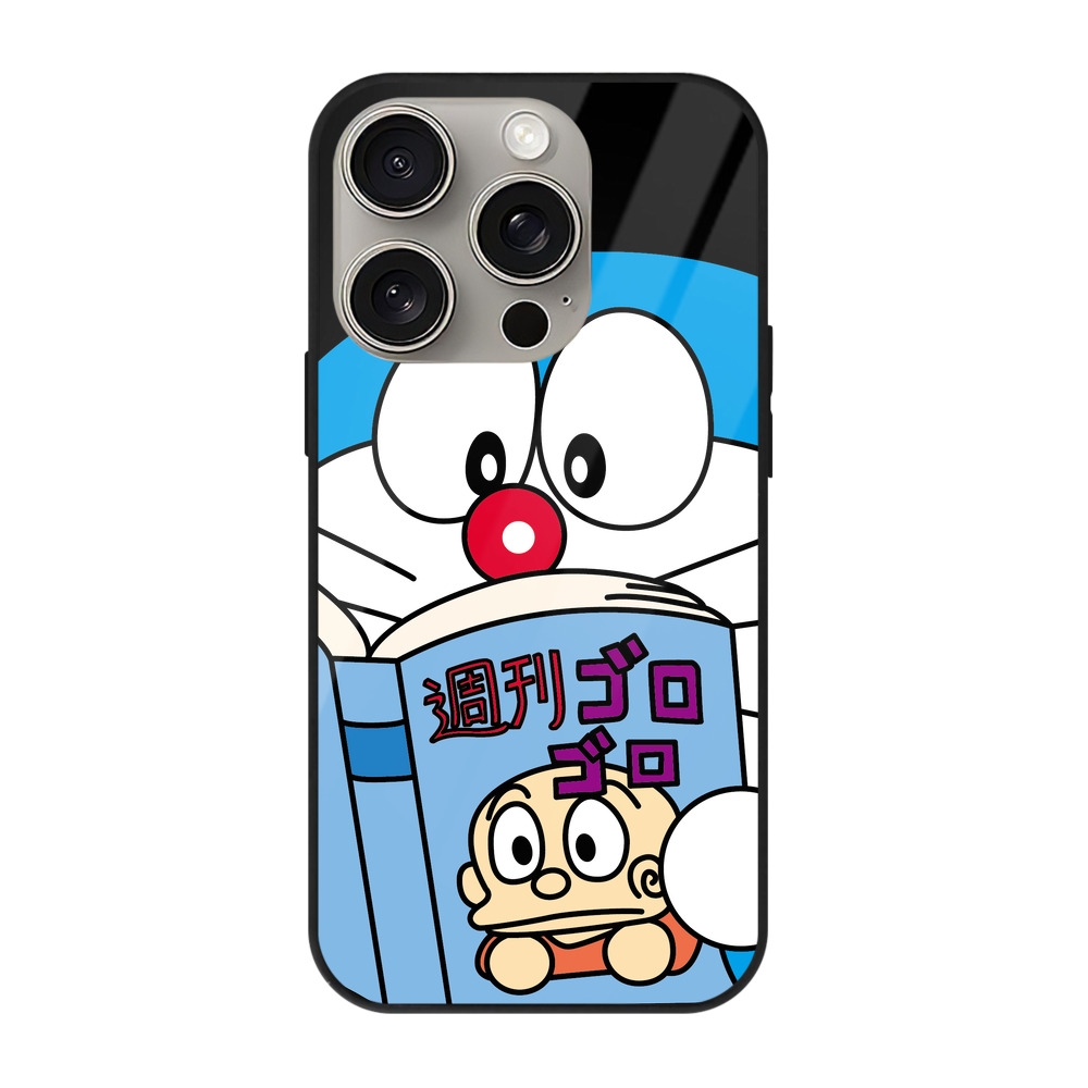 （画像用） ドラえもん Doraemon 【iPhone15Pro対応】スマホケース 耐衝撃＆黄変防止 背面ガラス