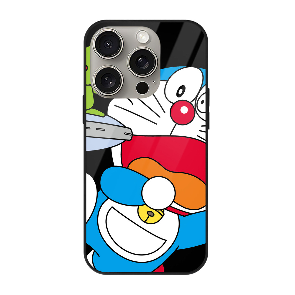 （画像用） ドラえもん Doraemon 【iPhone15Pro対応】スマホケース 耐衝撃＆黄変防止 背面ガラス