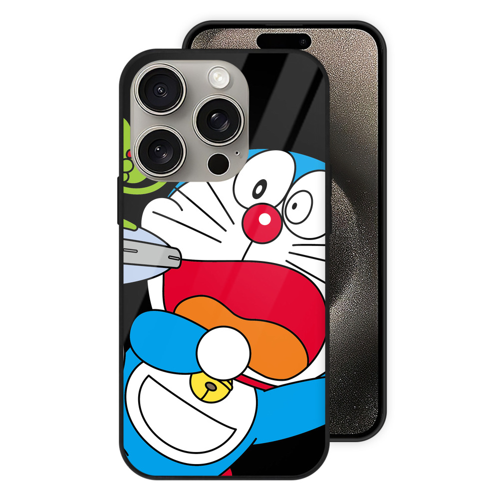 （画像用） ドラえもん Doraemon 【iPhone15Pro対応】スマホケース 耐衝撃＆黄変防止 背面ガラス