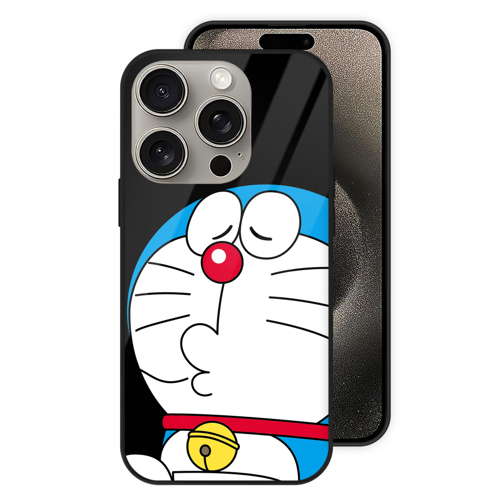 （画像用） ドラえもん Doraemon 【iPhone15Pro対応】スマホケース 耐衝撃＆黄変防止 背面ガラス