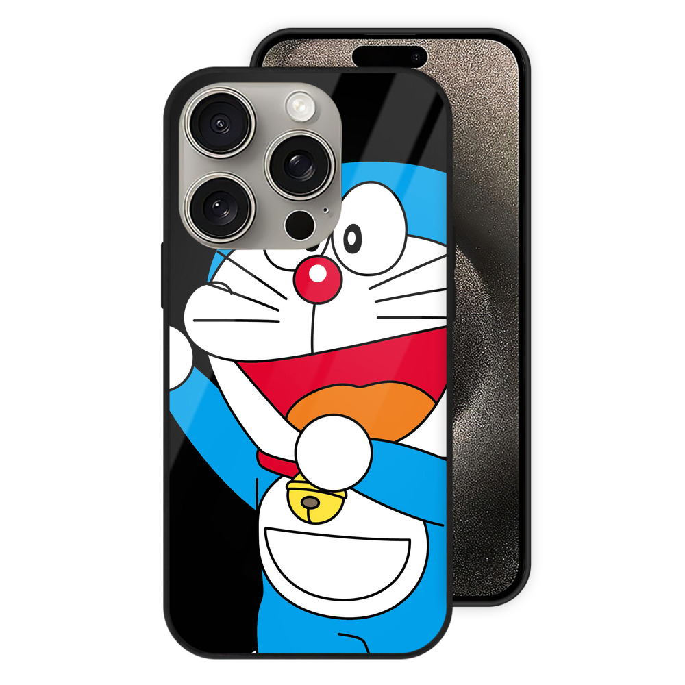 （画像用） ドラえもん Doraemon 【iPhone15Pro対応】スマホケース 耐衝撃＆黄変防止 背面ガラス