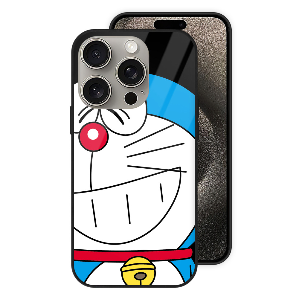 （画像用） ドラえもん Doraemon 【iPhone15Pro対応】スマホケース 耐衝撃＆黄変防止 背面ガラス