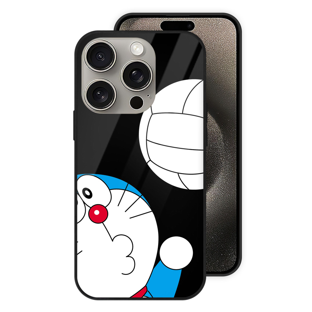 （画像用） ドラえもん Doraemon 【iPhone15Pro対応】スマホケース 耐衝撃＆黄変防止 背面ガラス