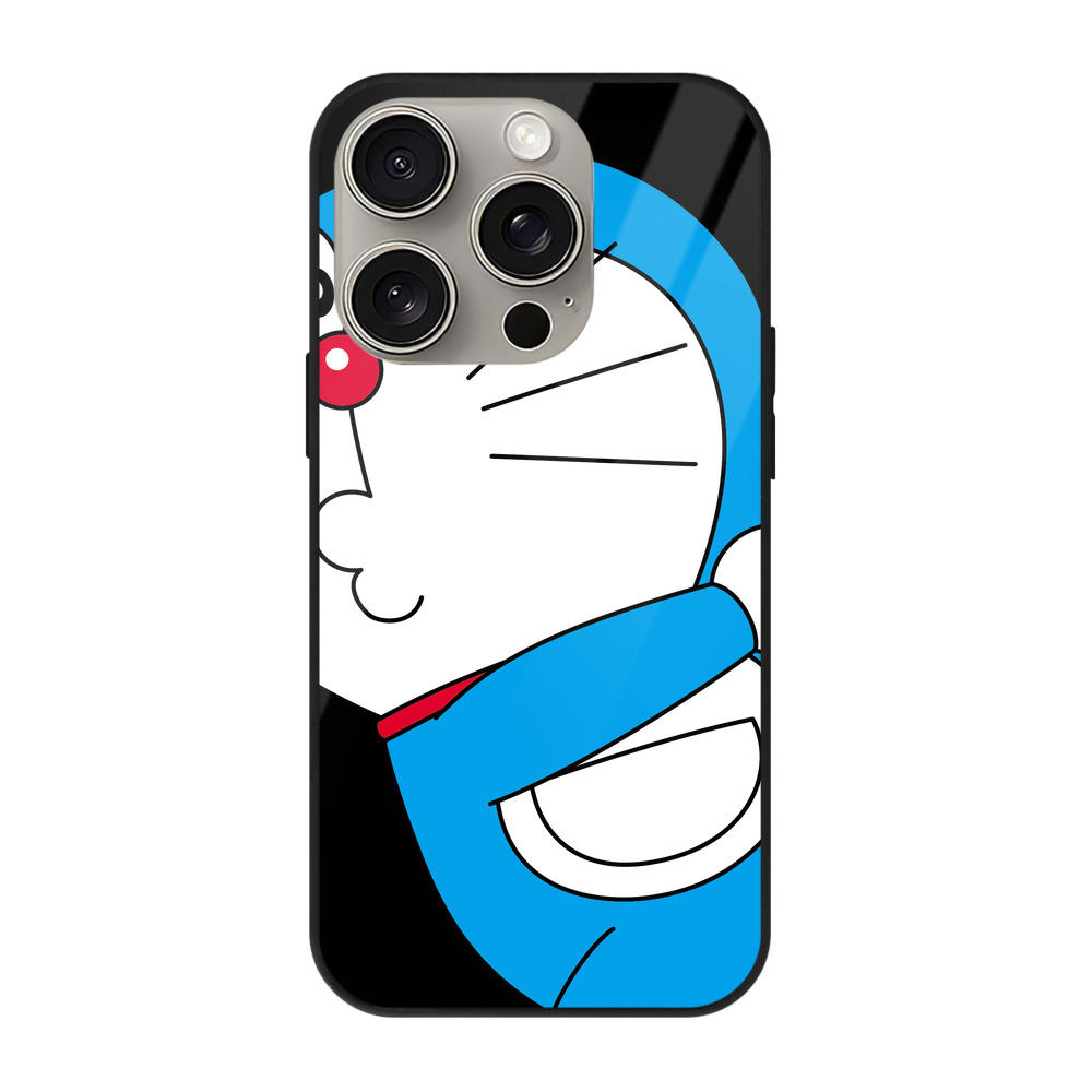 （画像用） ドラえもん Doraemon 【iPhone15Pro対応】スマホケース 耐衝撃＆黄変防止 背面ガラス