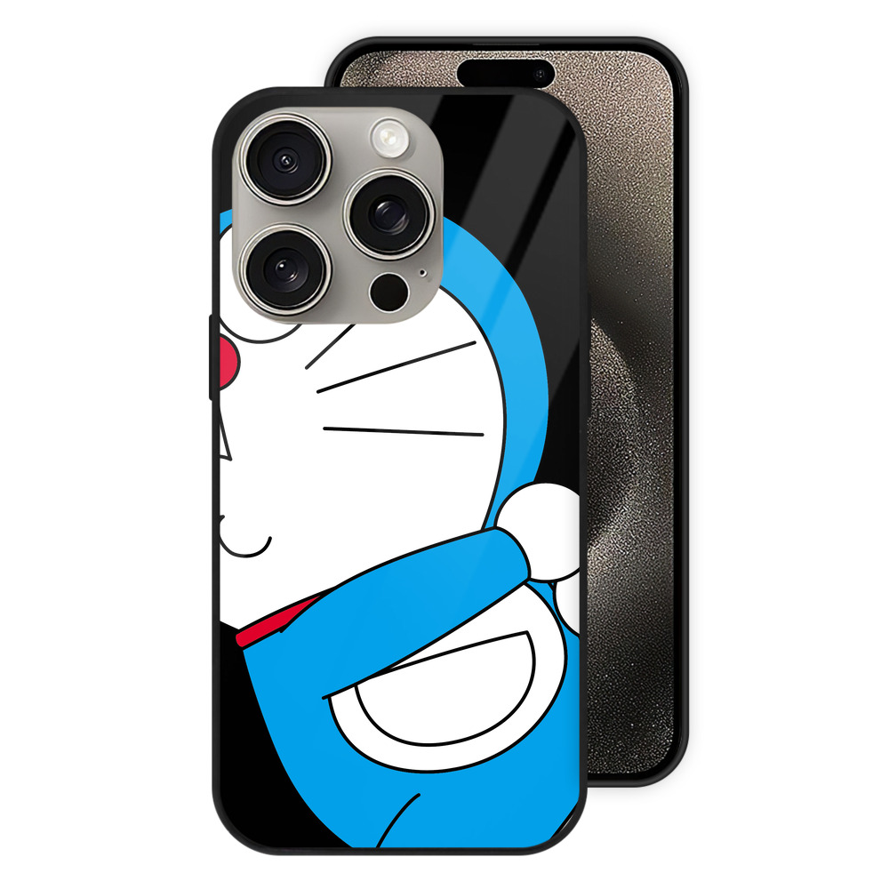 （画像用） ドラえもん Doraemon 【iPhone15Pro対応】スマホケース 耐衝撃＆黄変防止 背面ガラス