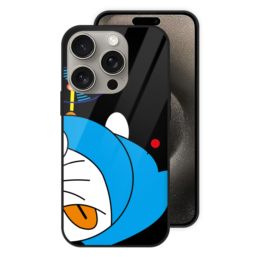 （画像用） ドラえもん Doraemon 【iPhone15Pro対応】スマホケース 耐衝撃＆黄変防止 背面ガラス