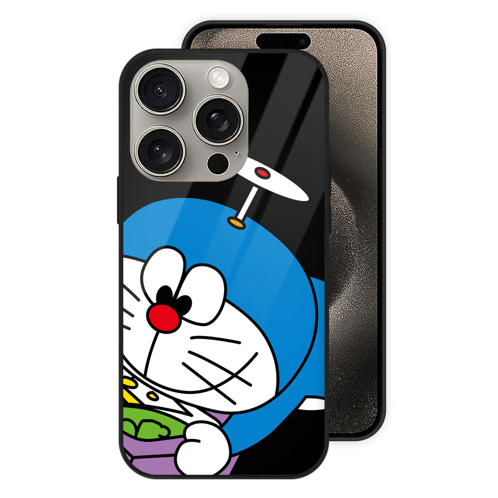 （画像用） ドラえもん Doraemon 【iPhone15Pro対応】スマホケース 耐衝撃＆黄変防止 背面ガラス