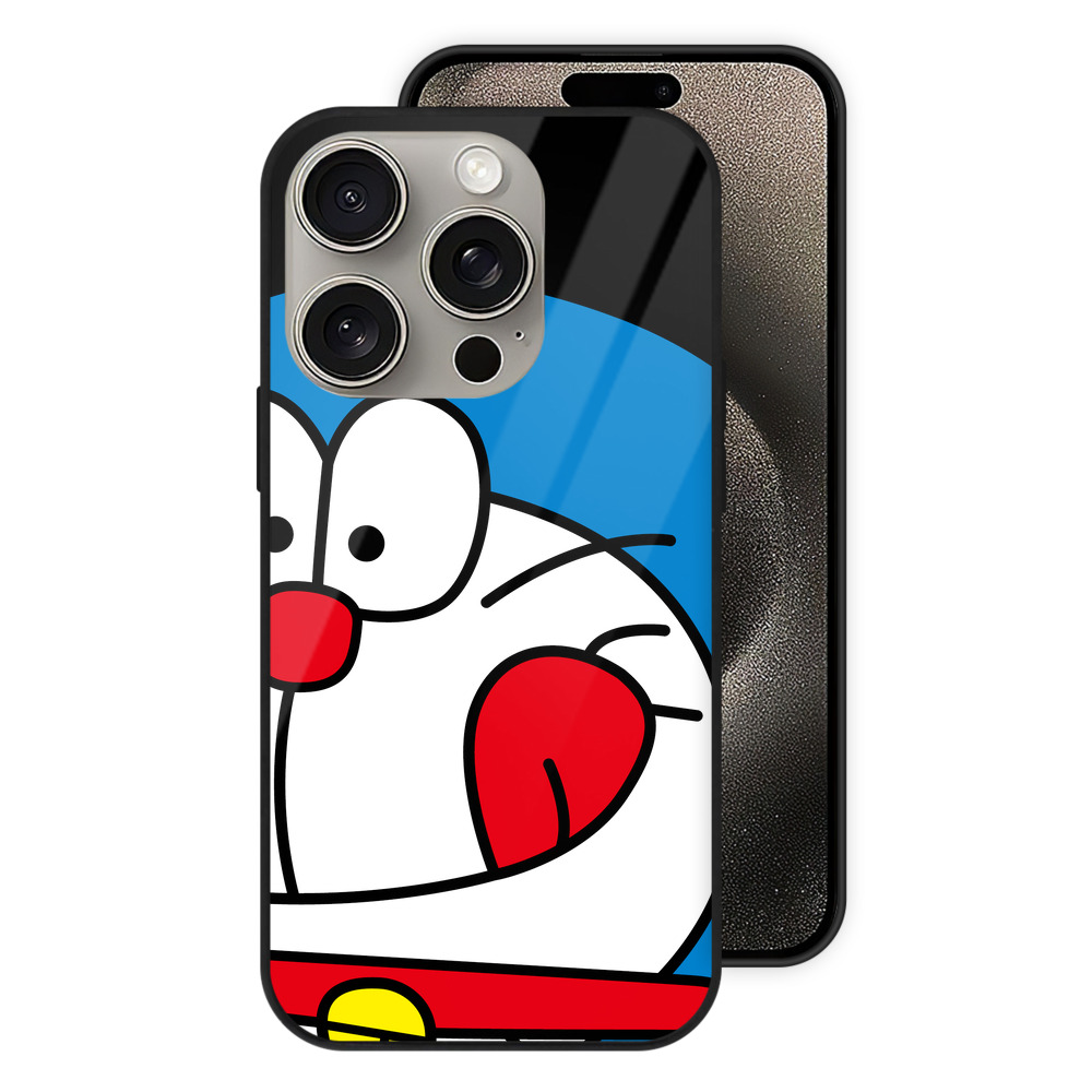 （画像用） ドラえもん Doraemon 【iPhone15Pro対応】スマホケース 耐衝撃＆黄変防止 背面ガラス