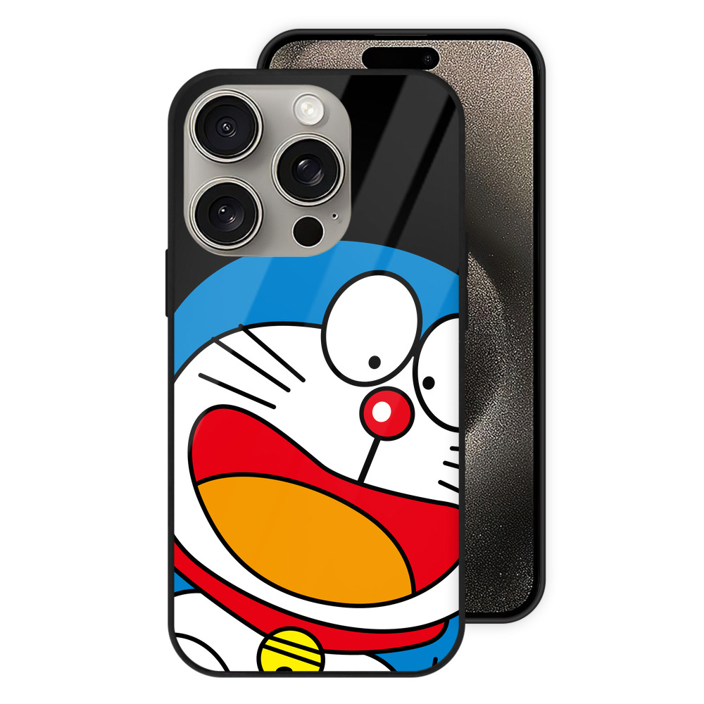 （画像用） ドラえもん Doraemon 【iPhone15Pro対応】スマホケース 耐衝撃＆黄変防止 背面ガラス