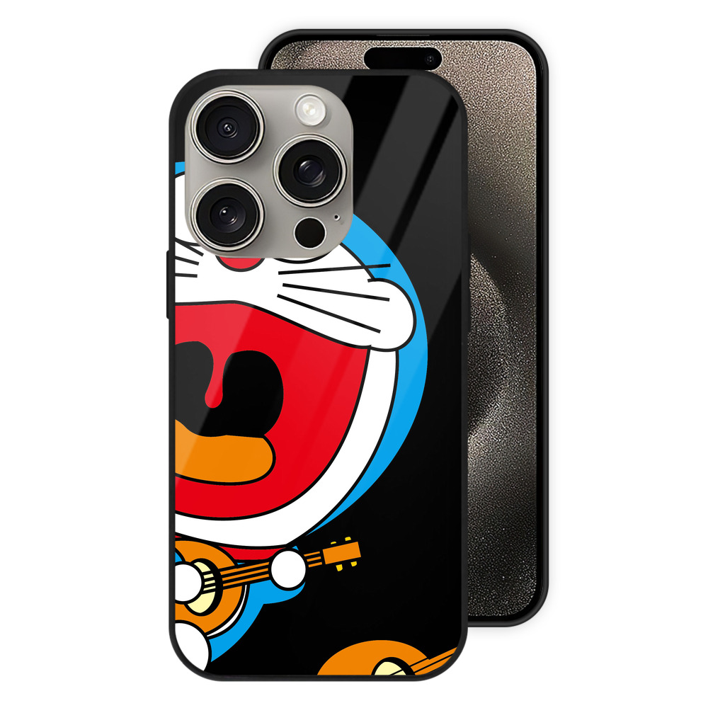 （画像用） ドラえもん Doraemon 【iPhone15Pro対応】スマホケース 耐衝撃＆黄変防止 背面ガラス