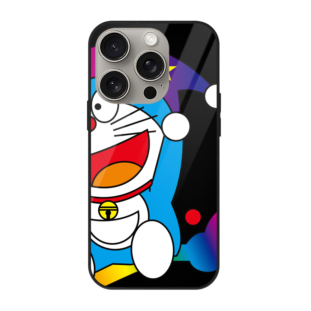 （画像用） ドラえもん Doraemon 【iPhone15Pro対応】スマホケース 耐衝撃＆黄変防止 背面ガラス