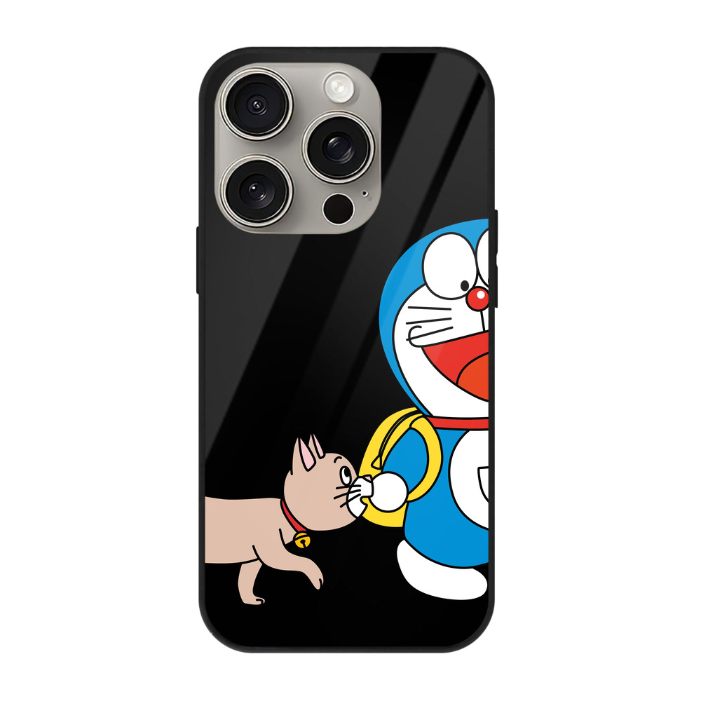 （画像用） ドラえもん Doraemon 【iPhone15Pro対応】スマホケース 耐衝撃＆黄変防止 背面ガラス
