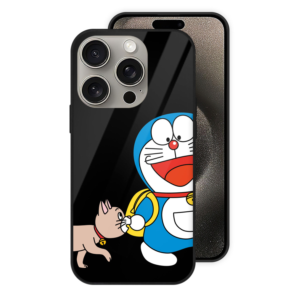 （画像用） ドラえもん Doraemon 【iPhone15Pro対応】スマホケース 耐衝撃＆黄変防止 背面ガラス