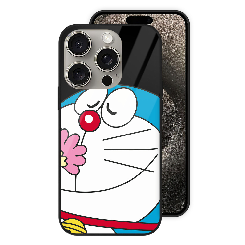 （画像用） ドラえもん Doraemon 【iPhone15Pro対応】スマホケース 耐衝撃＆黄変防止 背面ガラス