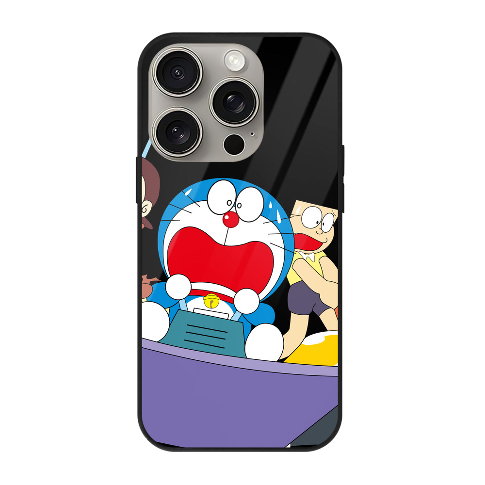 （画像用） ドラえもん Doraemon 【iPhone15Pro対応】スマホケース 耐衝撃＆黄変防止 背面ガラス
