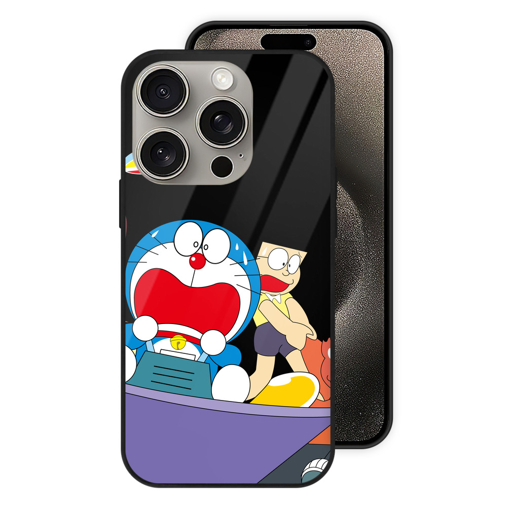 （画像用） ドラえもん Doraemon 【iPhone15Pro対応】スマホケース 耐衝撃＆黄変防止 背面ガラス