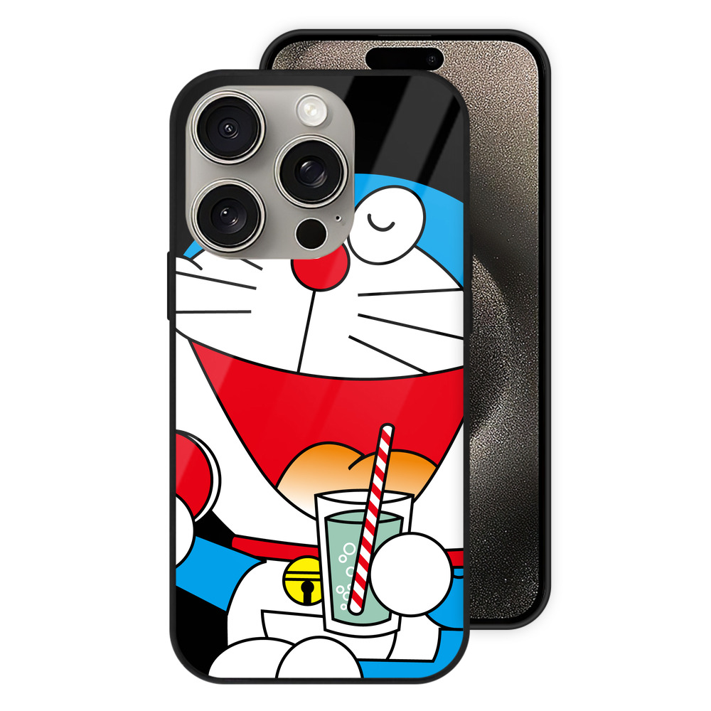 （画像用） ドラえもん Doraemon 【iPhone15Pro対応】スマホケース 耐衝撃＆黄変防止 背面ガラス